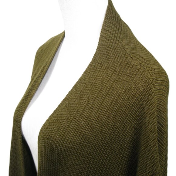 C Wonder Christian Siriano NWOT Army Green Long Open Front Cardigan Size 2X - Picture 2 of 6
